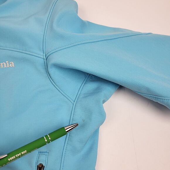 PATAGONIA Jacket Size S Turquoise Blue Adze Softshell Polartec Windbloc - Picture 3 of 16
